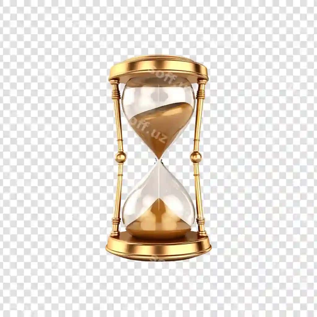 Qum soat qutisi ajraltirilgan shaffof fonda | Sand hourglass isolated transparent background