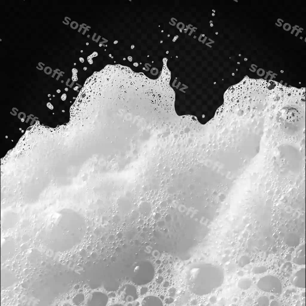 Oq pufak ajraltirilgan shaffof orqa fonda | White foam isolated transparent background