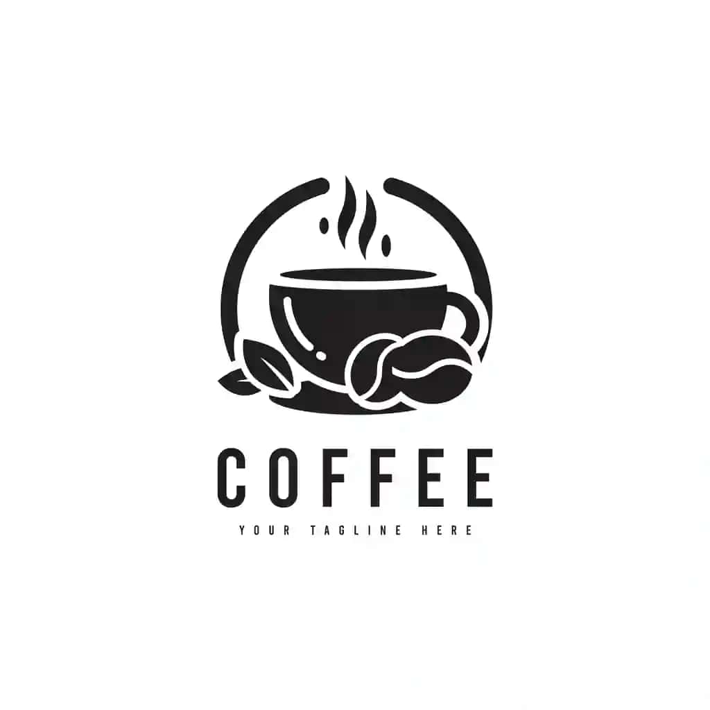 Kofe ichimligi logotipi minimalist uslubdagi qahva chashkasi silueti vektori | Coffee drink logo minimalist style coffee cup silhouette vector