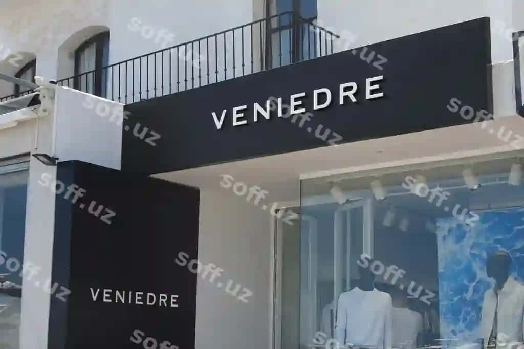 Uch o'lchovli oq logotip namunasi fassad belgisi | 3d white logo mockup facade sign
