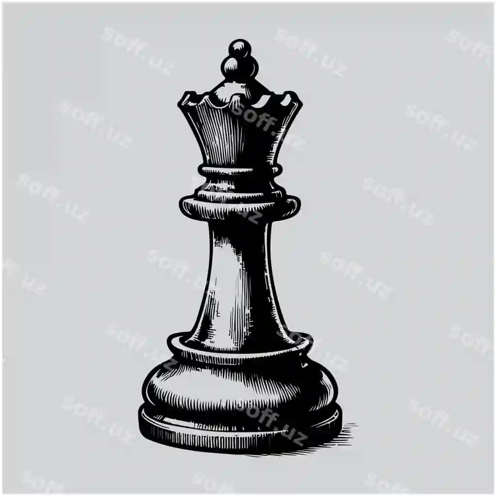 Shaxmat qilifi rux chizmasi vektor illustratsiyasi | Chess piece rook drawing vector illustration
