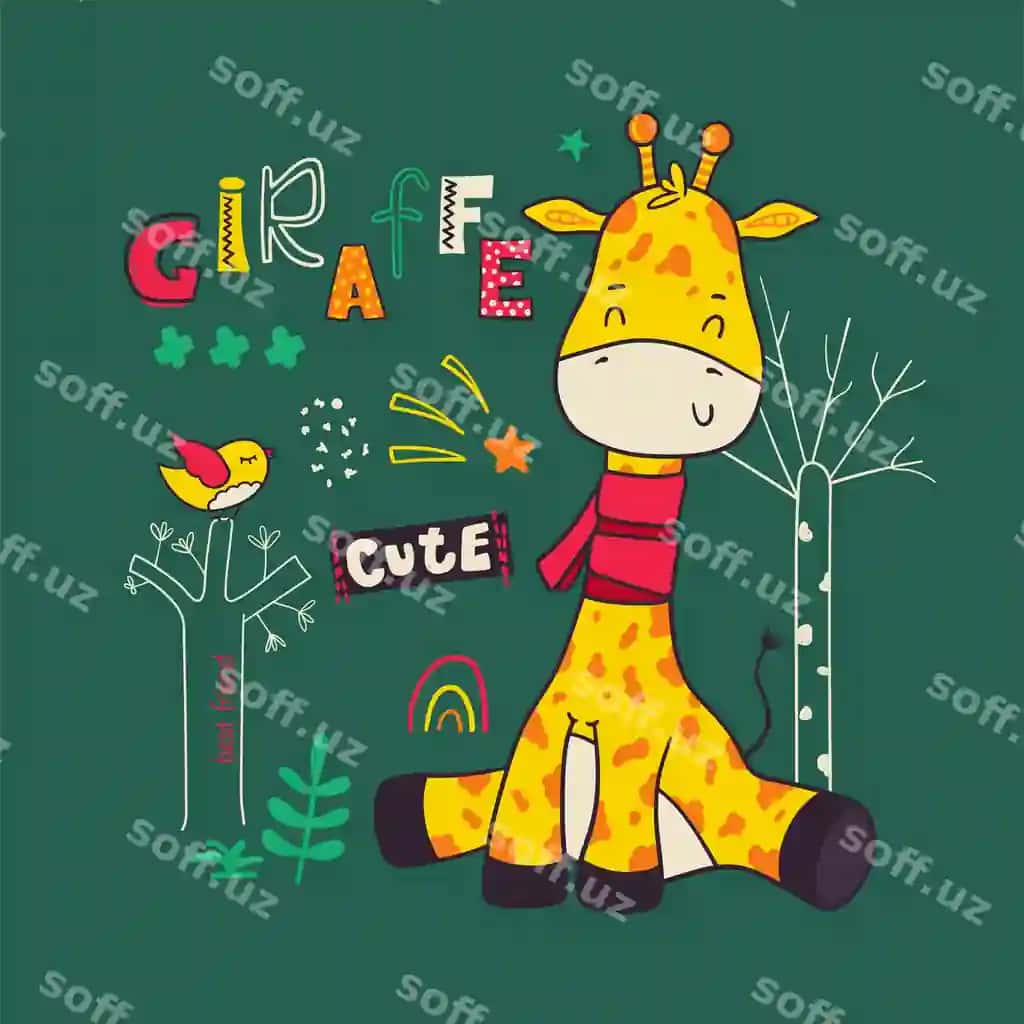Chiroyli stilgi kartinka quririn dizayni bolalar | Cute stylish cartoon giraffe design kids