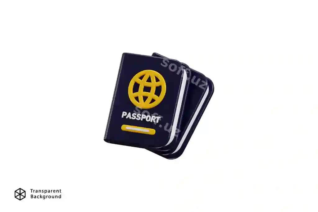 Pasport ikon 3d rendering vektor illustratsiyasi | Passport icon 3d rendering vector illustration