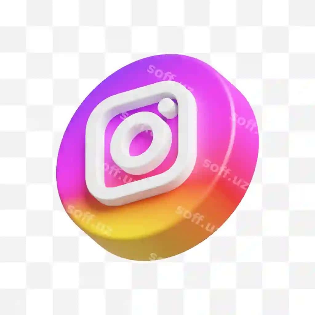 Instagram ijtimoiy tarmoqlar ikonkasi 3d | Instagram social media icon 3d