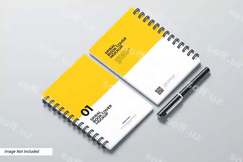 Spiral kitob muqovasi maketi | Spiral book cover mockup