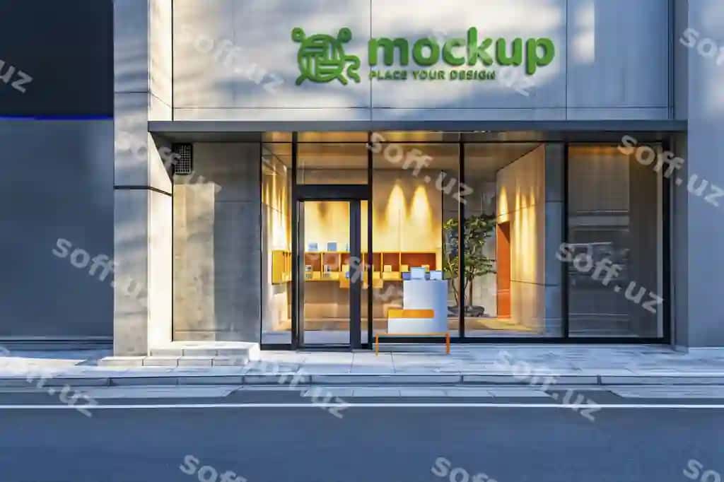 Do'konning tashqi ko'rinishining maketi dizayni | Store exterior mockup design