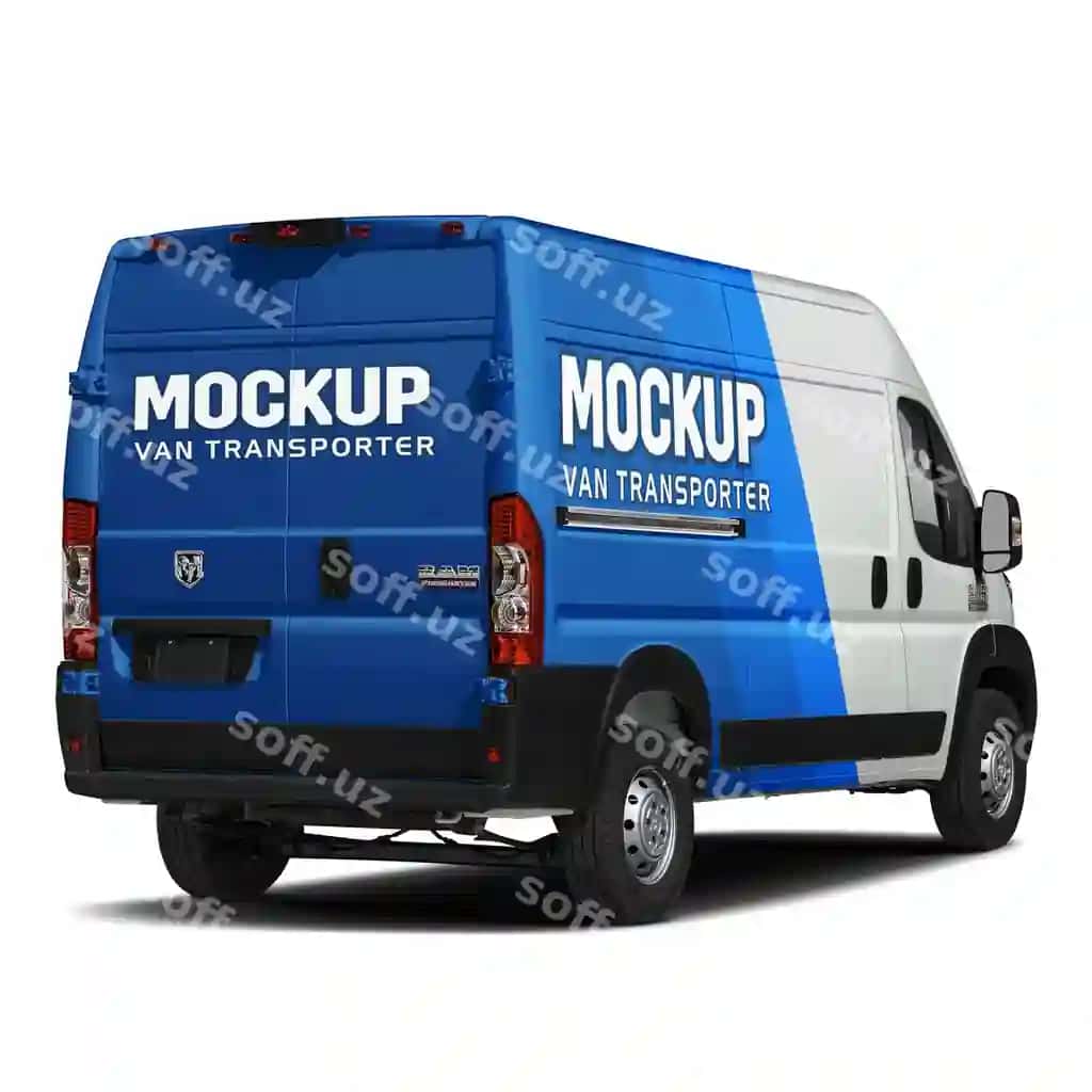 Promaster furgonining perspektiv ko'rinishdagi maketi | Mockup van promaster perspective view