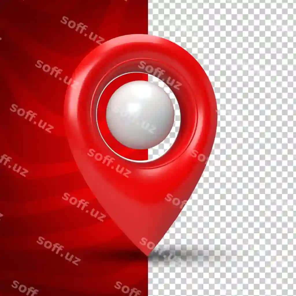 Joylashuv ikonkasi qizil oq doira bilan 3d psd | Location icon red with white circle 3d psd