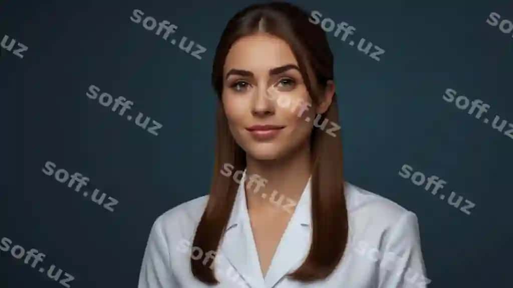 Ayol oq lab kurtka kiygan jigarrang soch bilan | Woman wearing white lab coat with brown hair