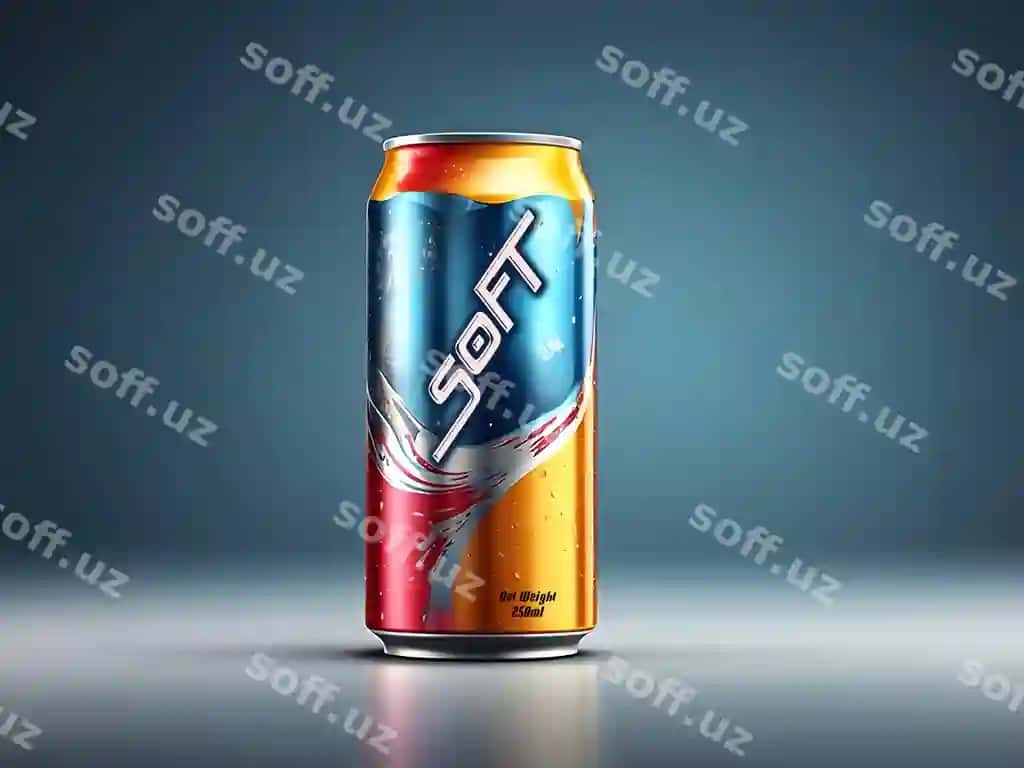 Chiroyli metallic yumshoq ichimlik qovur PSD namunasi ichimlik mahsulot brendingi | Stylish metallic soft drink can psd mockup beverage product branding