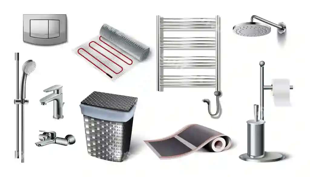 Ikon to'plami hammom aksessuarlari tualet tugmasi kiyimlar savati | Icon collection bathroom accessories toilet button clothes basket