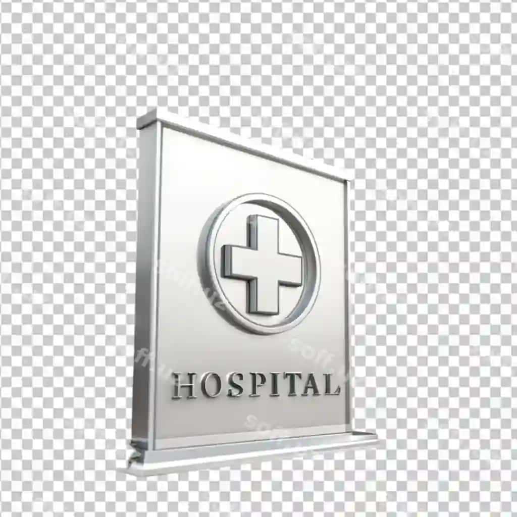 Shifoxona ikonka ajraltirilgan 3D render | Hospital icon isolated 3d render