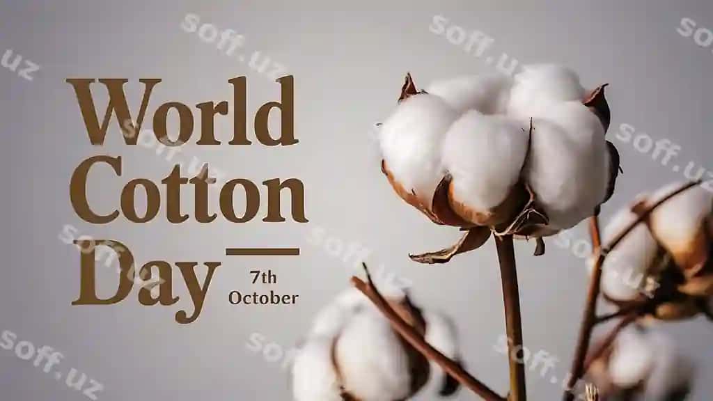 Dunyo paxta kun vektor rasm illustratsiyasi | World cotton day vector image illustration