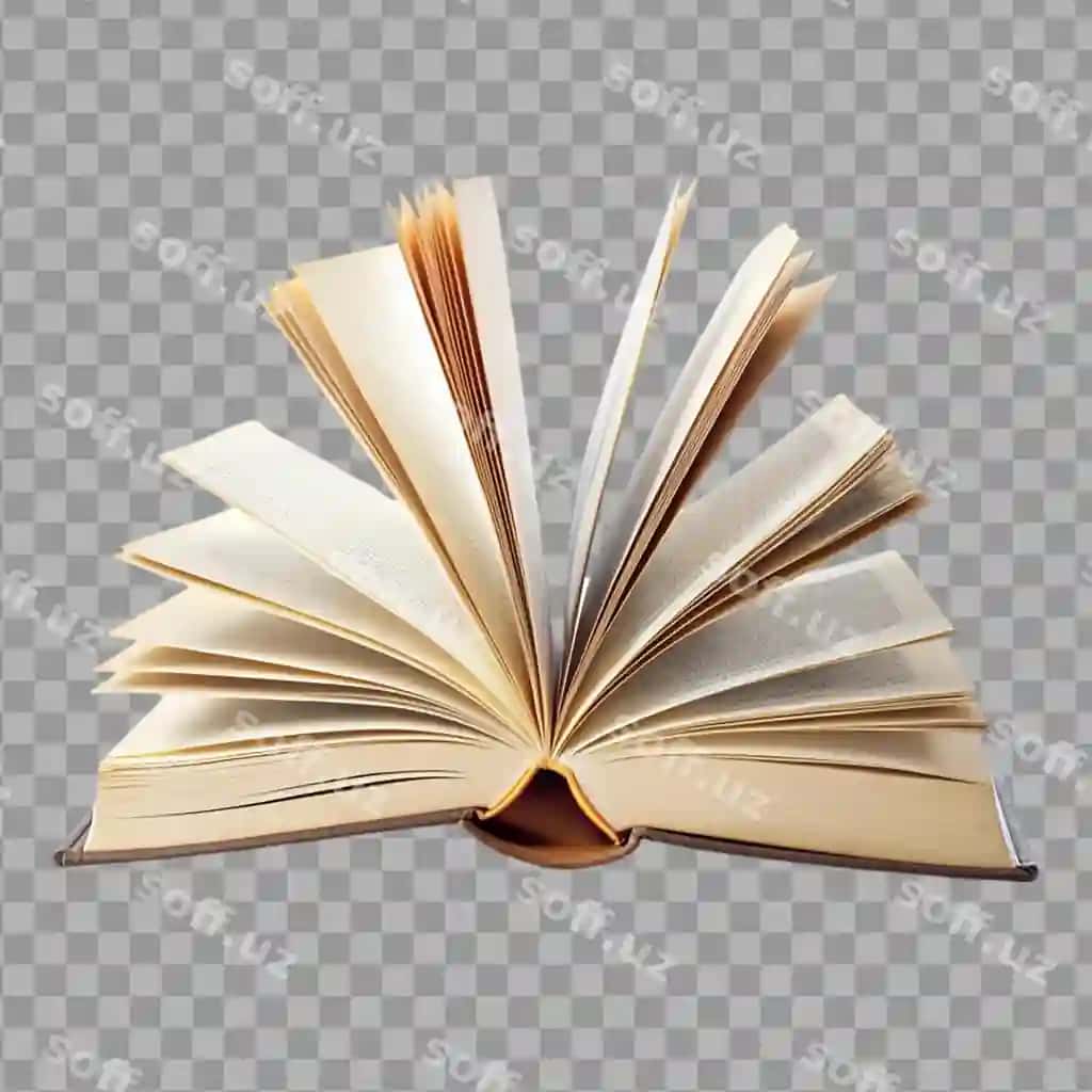 Ochiq kitob shaffof orqa fon | Open book transparent background