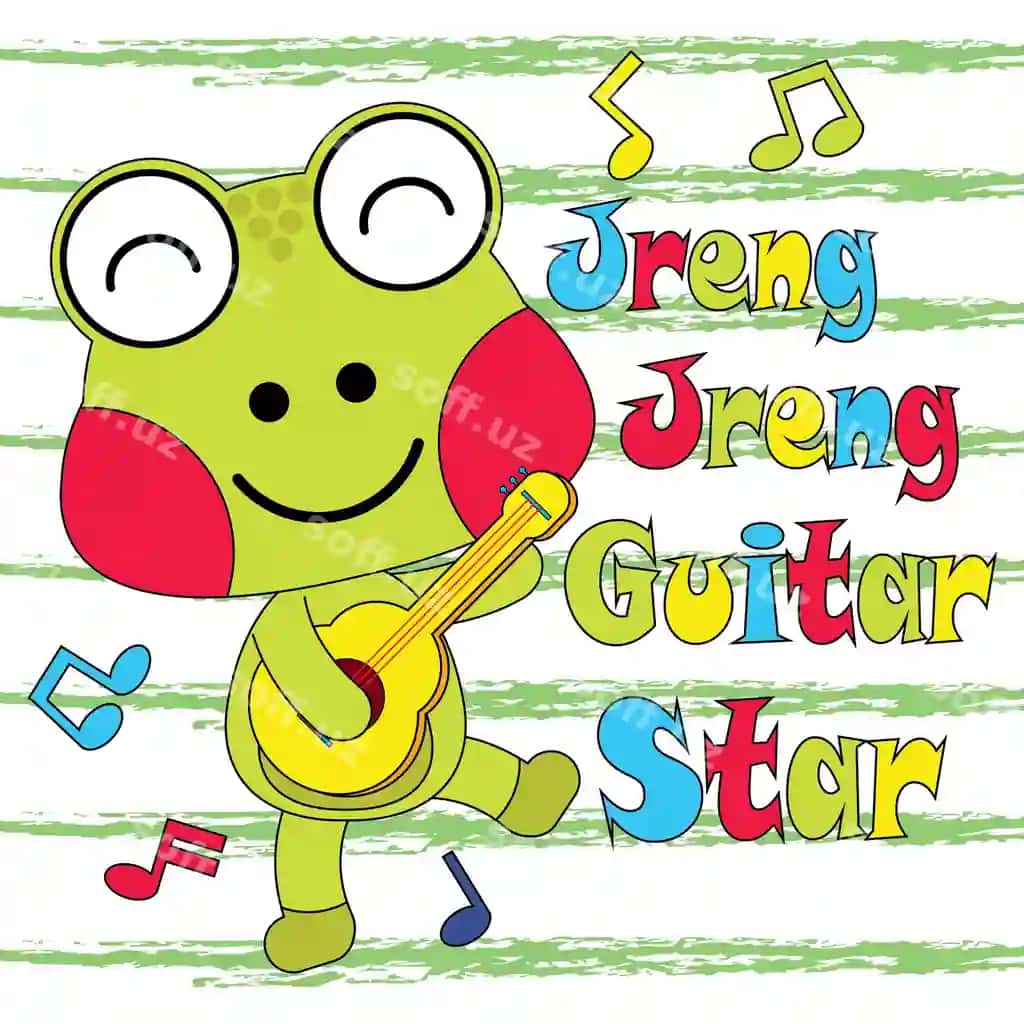 Bozor ajoyib gitar fon rasmi | Frog playing guitar background