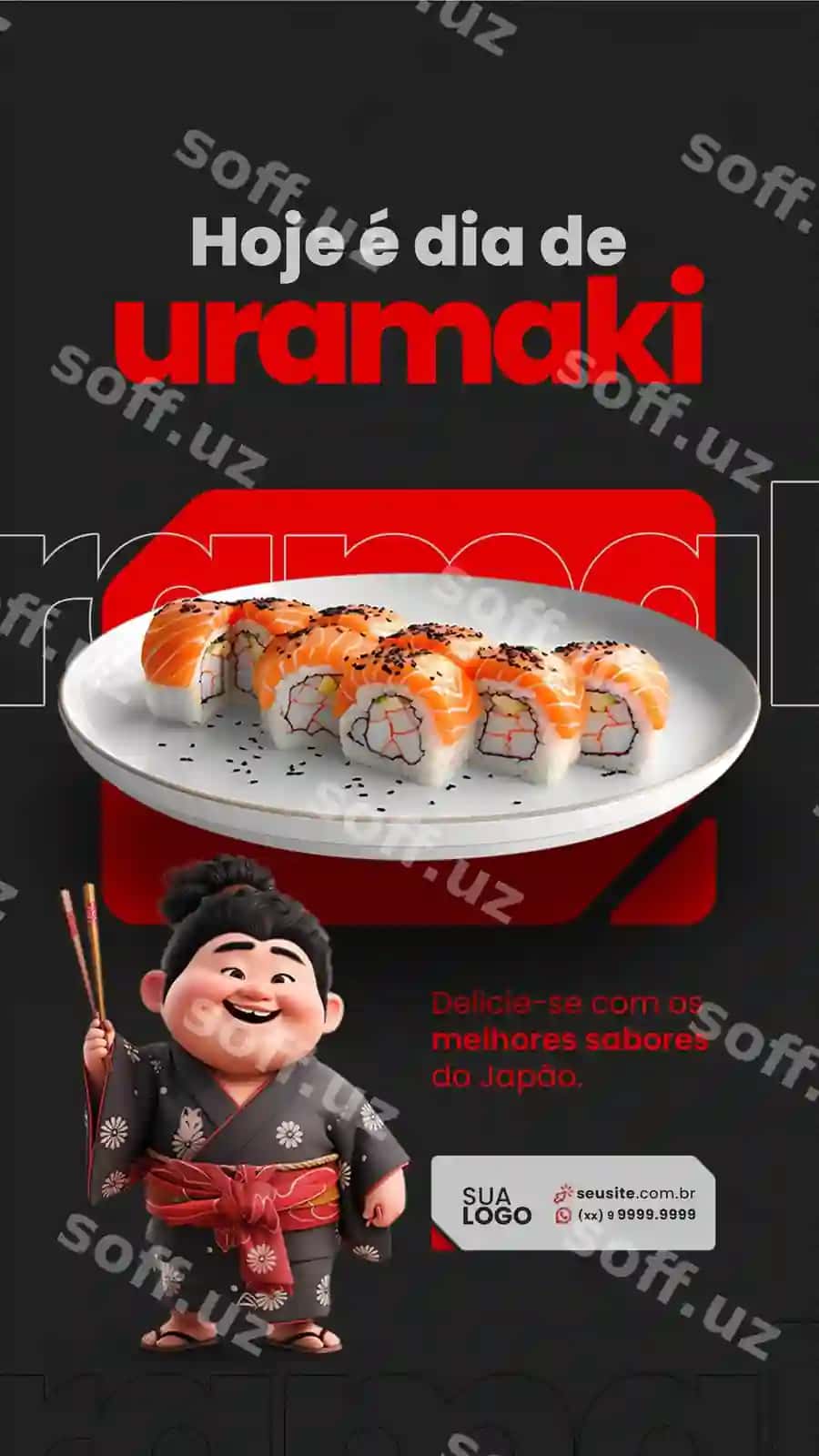 Poster sushi restorani nomlangan sushi | Poster sushi restaurant called sushi