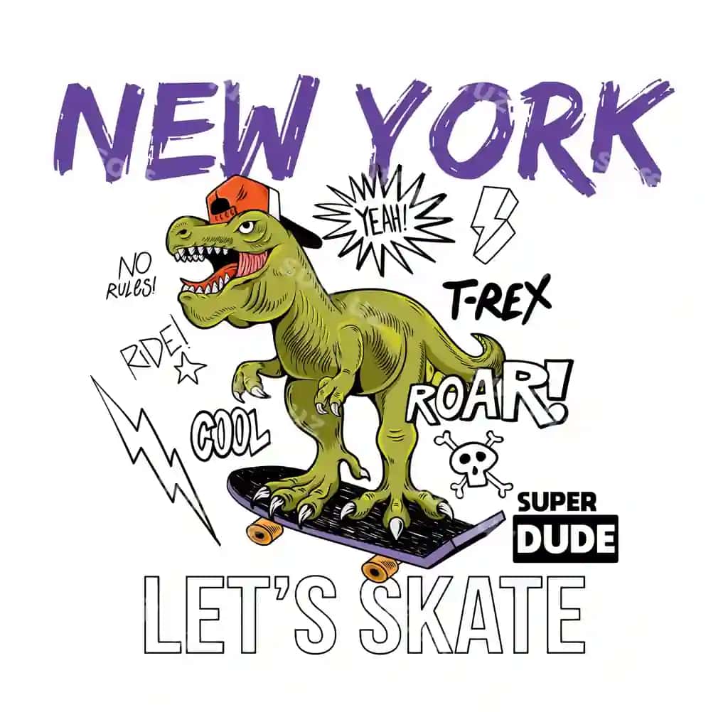 Ajoyib odam Tyrannosaurus rex dino dinosaur skateboardga tushgan | Cool dude t rex tyrannosaurus rex dino dinosaur riding skate board