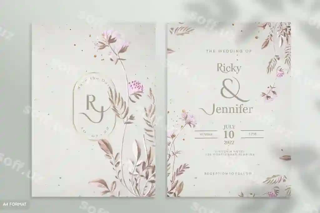 Vintage turmа taklifnomasi shabloni | Vintage wedding invitation template