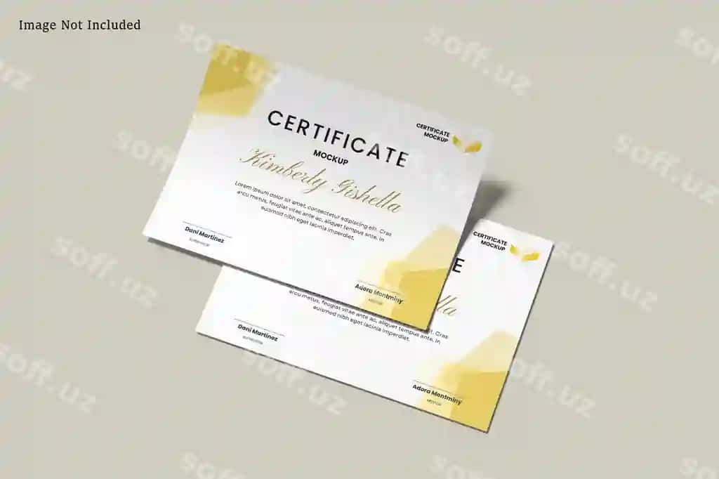 A4 sertifikat namunasi | A4 certificate mockup