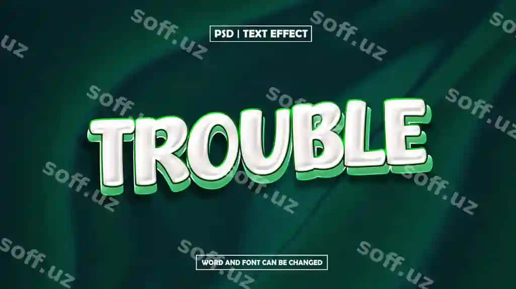 Muammo tahrirlanadigan matn efekti | Trouble editable text effect