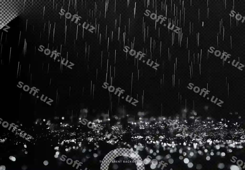 Yomg'ir qatlami zarralari ajraltirilgan qora fonda | Rain overlay particles isolated black background