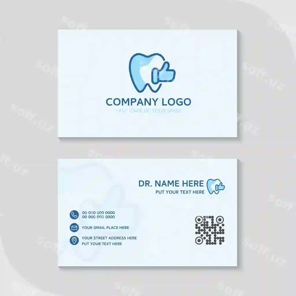 Tish biznes karta shabloni ishlatish taqdimot kompaniya klinika tish | Dental business card template use presentation company clinic dental