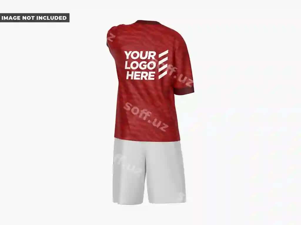 Futbolka sho'rtik sport mockup orqa ko'rinish | Tshirt shorts sports mockup back view