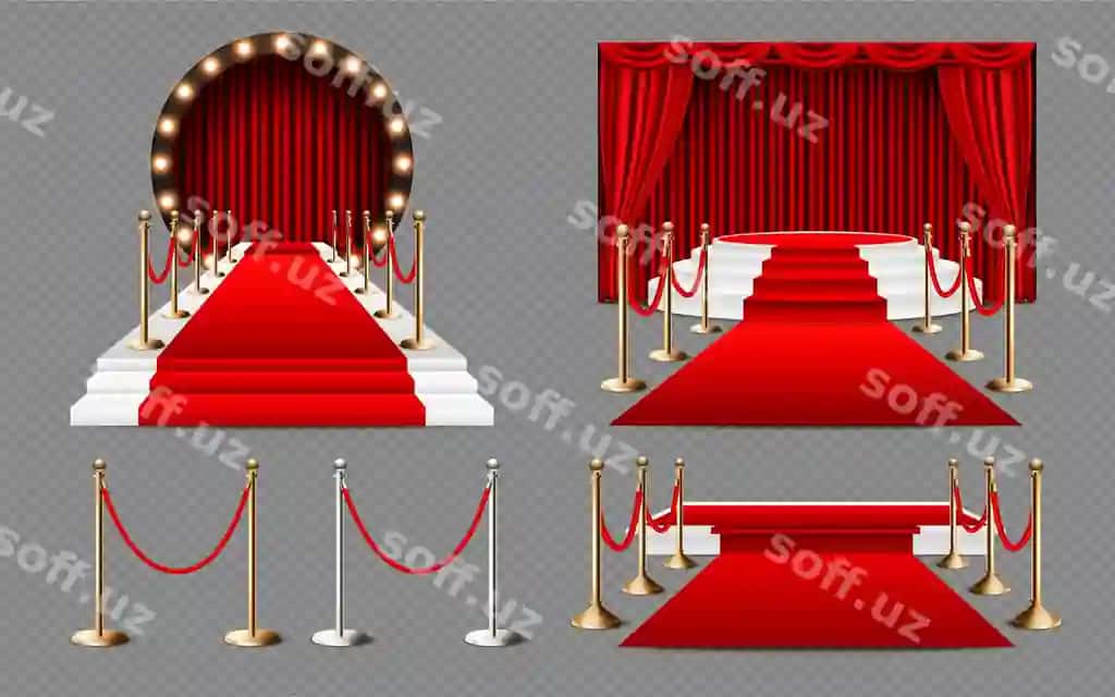 Qizil gilon stsen kirish | Red carpet stage entrance