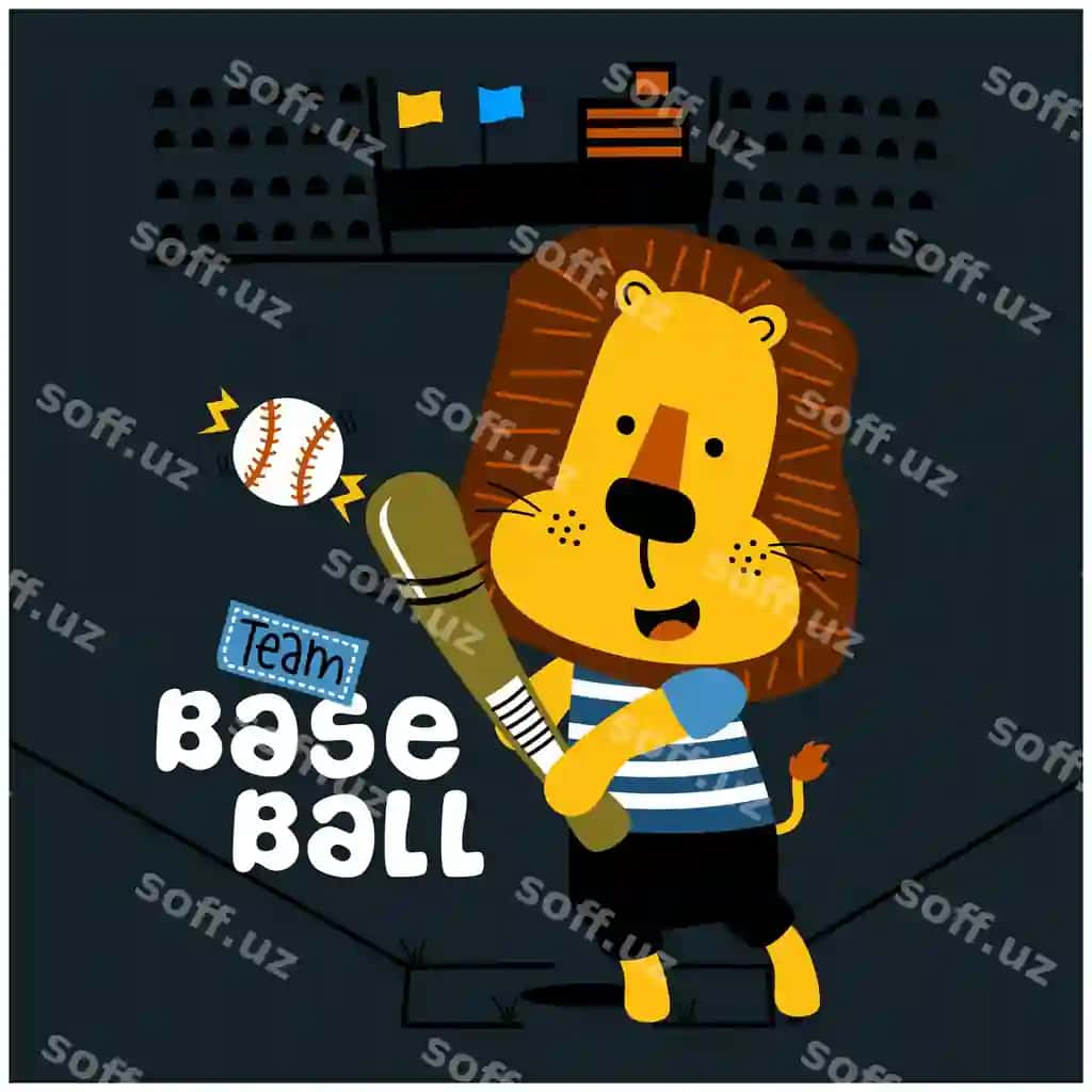 Chiroyli sher beysbol o'yin qiladigan hazil hayvon multfil'm | Cute lion playing baseball funny animal cartoon