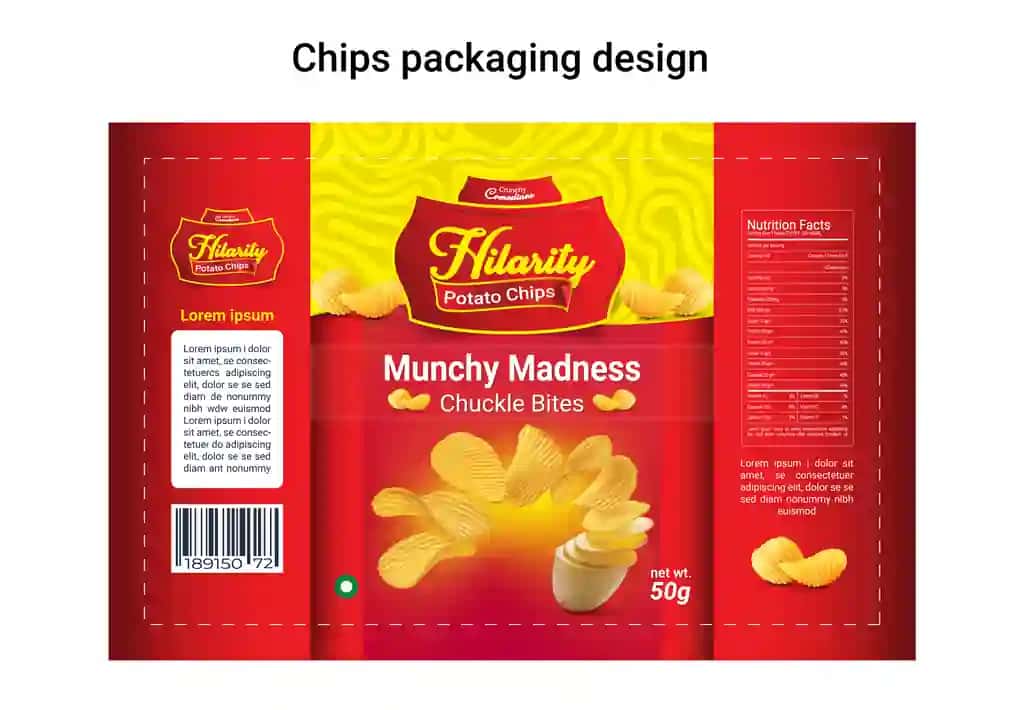 Kartoshka chiplari qadoqlash dizayni | Potato chip packaging design