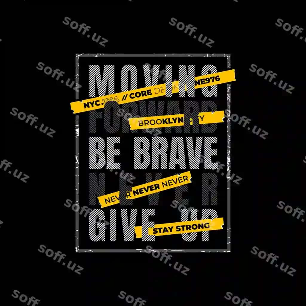 Bo'ling jovoy tipografiya futbolka dizayni premium vektor | Be brave typography t shirt design premium vector