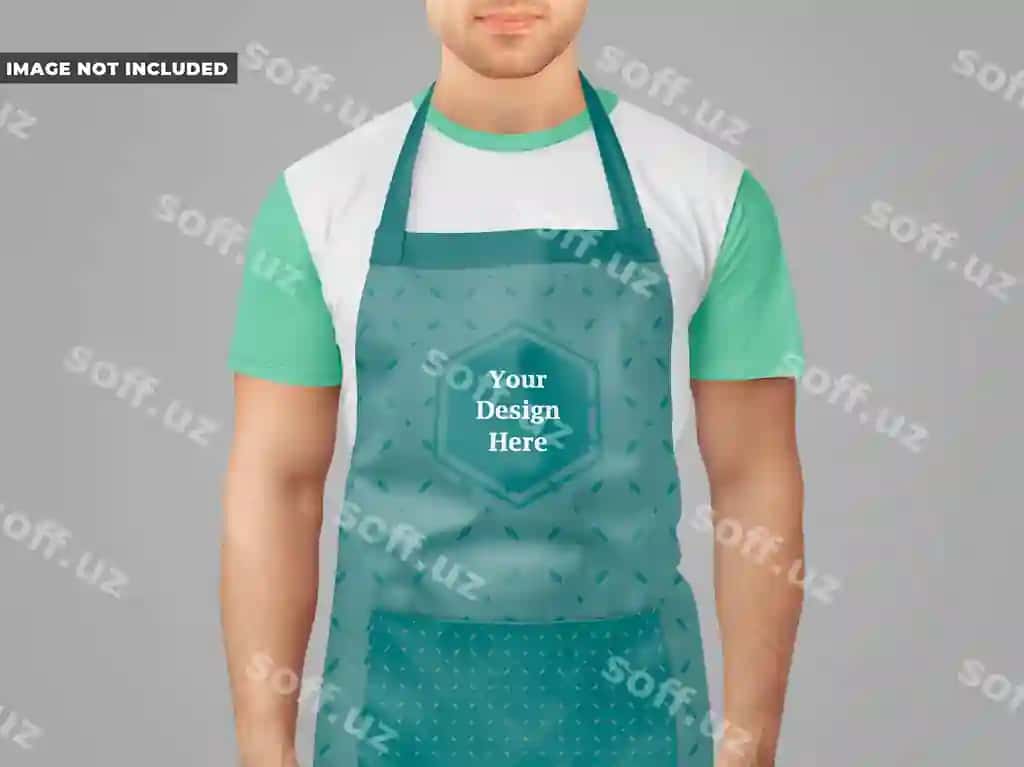 Erkak bilan fartar namunasi | Man with apron mockup