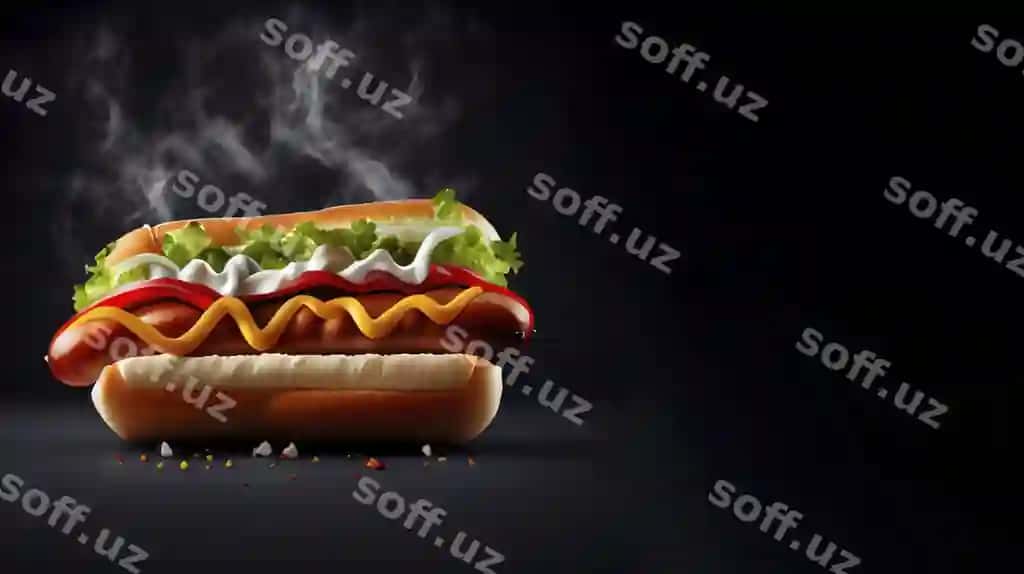Hot dog mustard ketchup bilan u | Hot dog with mustard ketchup it