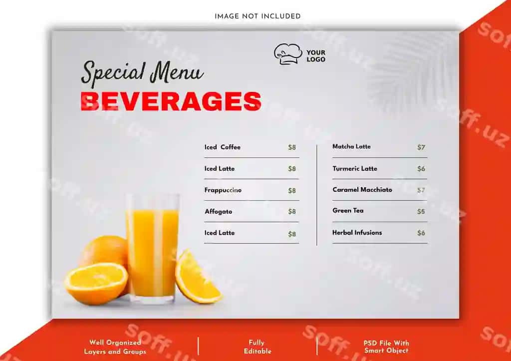 Zamonaviy restoran menyu dizayn shabloni | Modern restaurant menu design template