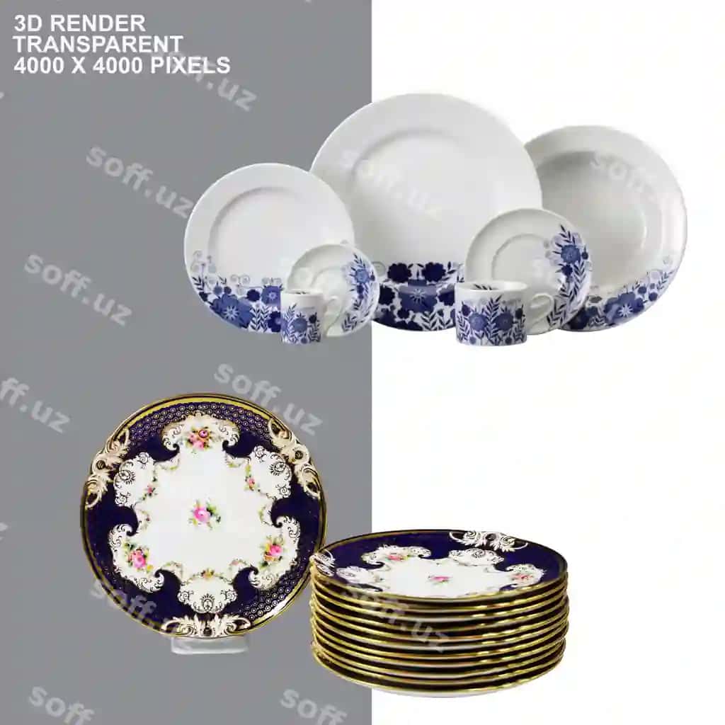 Kechki ovqat komplekti shaffof orqa fon | Dinner sett transparent background