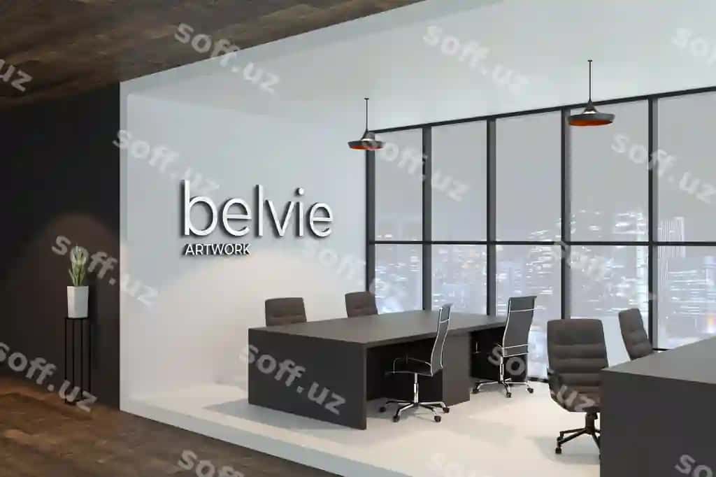 Kumush 3d logo namunasi oq devor | Silver 3d logo mockup wall white