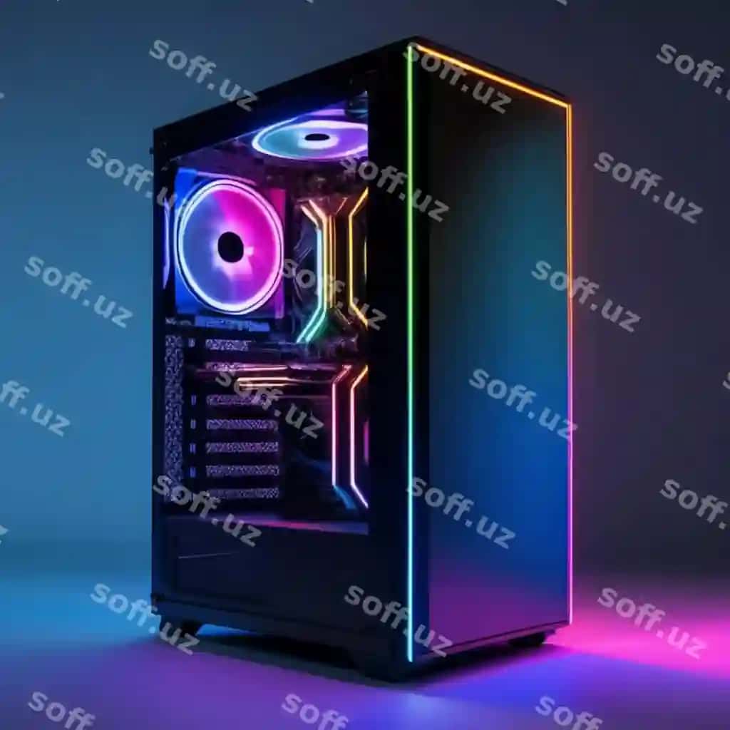 Haqiqiy kompyuter qutisi vektor illustratsiya dizayni | Realistic computer case vector illustration design 2
