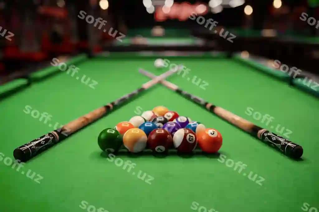 Bilyard stol rangli to'p bilan | Billiard table with colorful ball