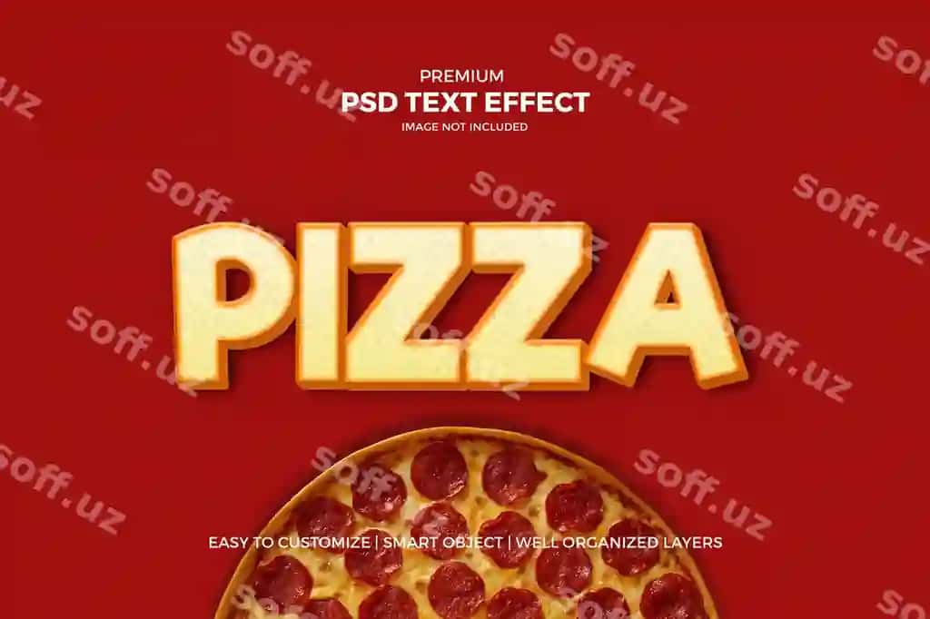 Pitsa matn effekti | Pizza text effect 2