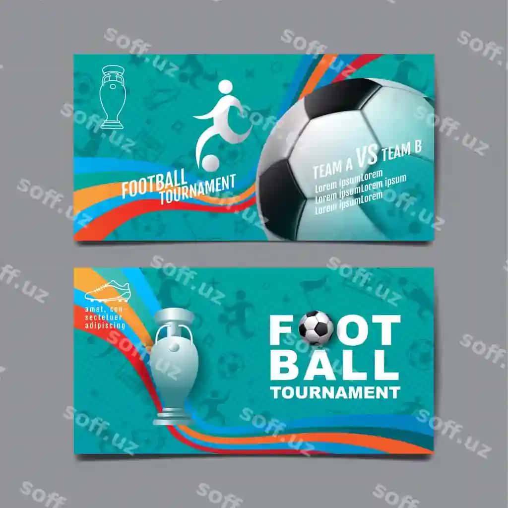 Futbol turniri sport joylashuvi dizayni futbol orqa fon illustratsiyasi | Football tournament sport layout design soccer background illustration