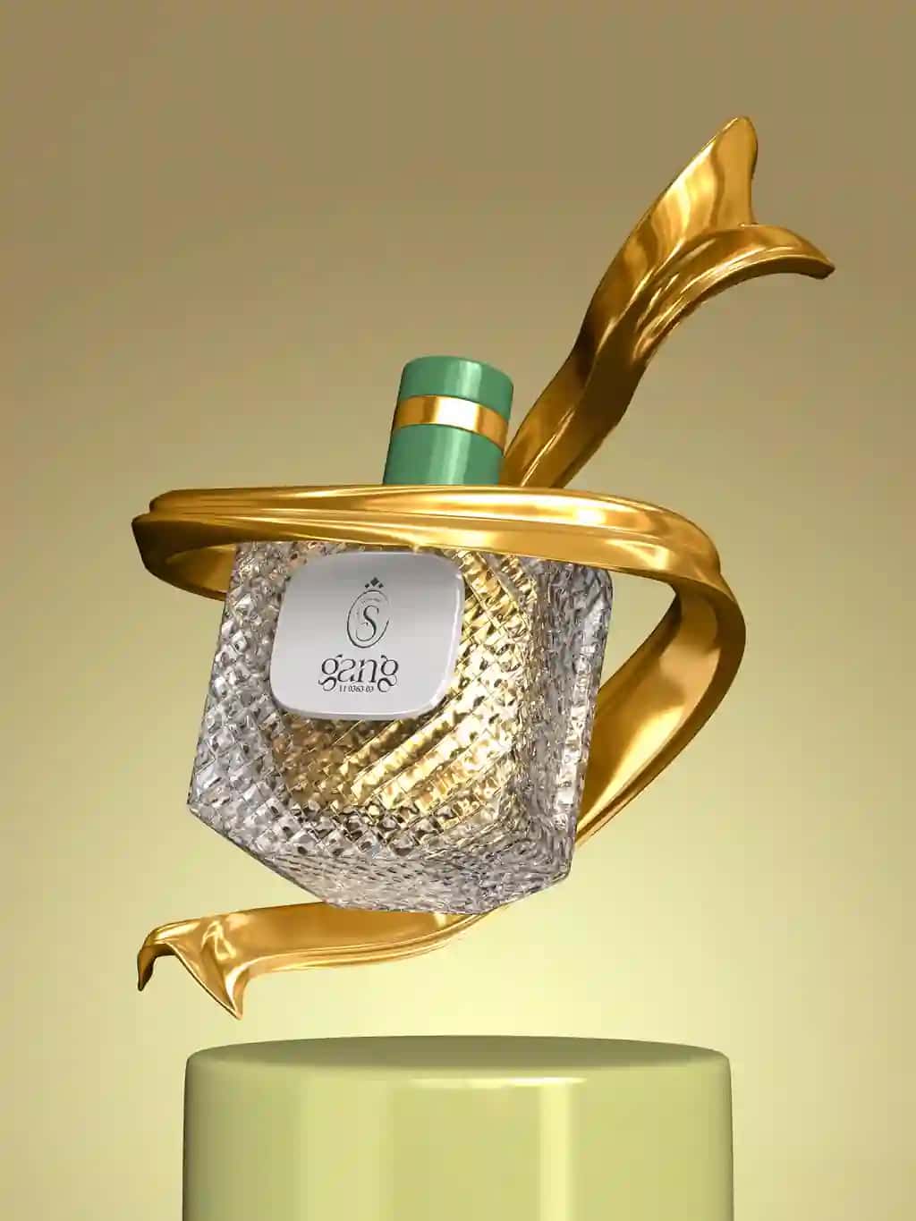 Hashamatli atir purkagich shishasining brendingi maketi | Luxury perfume spray bottle branding mockup