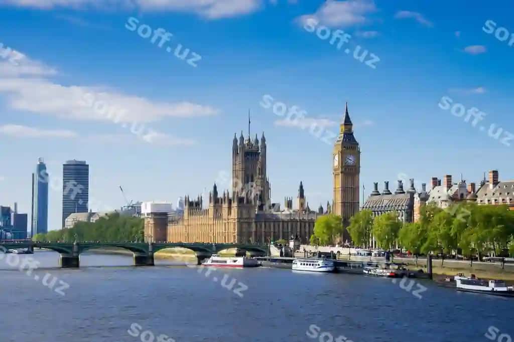 Saroy Westminster Big Ben Quyoshli kun London Angliya BBQ | Palace westminster big ben sunny day london england uk