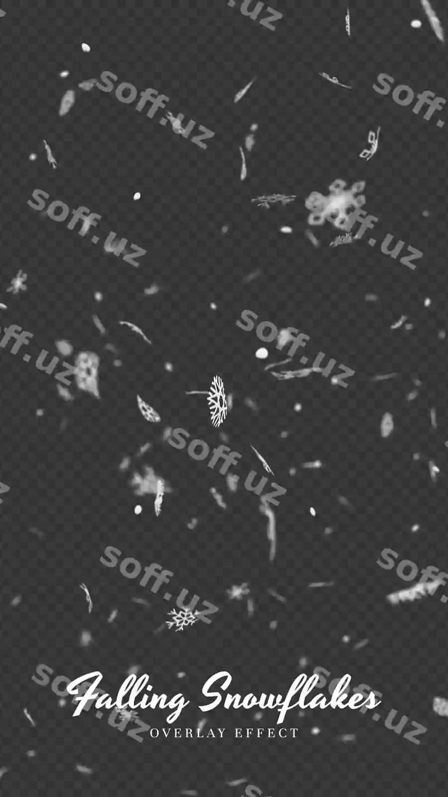 Yog'inga tushadigan qor shirinlarining shaffof effekti | Falling snowflakes snow overlay transparent effect