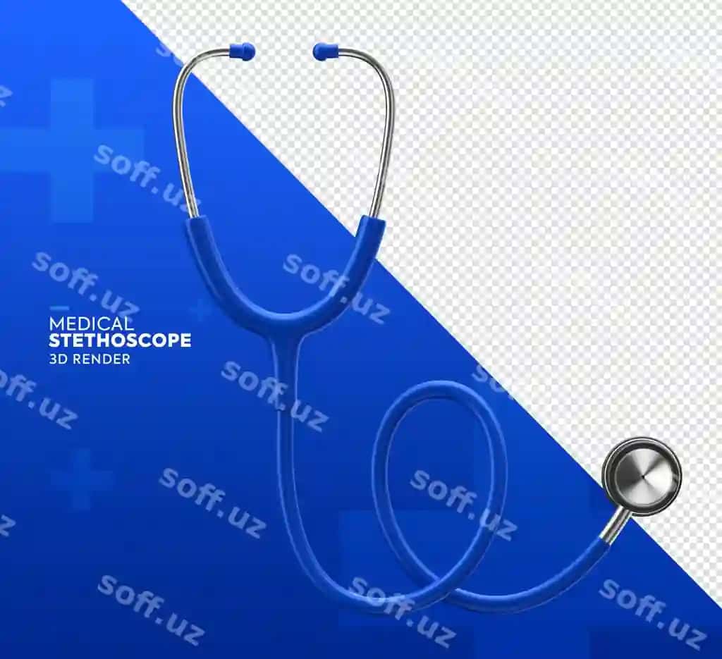 Haqiqiy tibbiy stetoskop 3D render | Realistic medical stethoscope 3d render