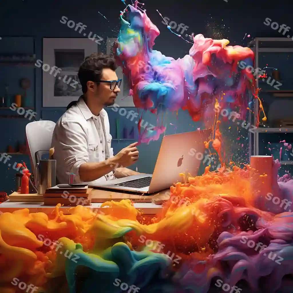 3D renderlangan fotosuratlar rassomi jonli ranglar bilan san'at asarlarini yaratadi | 3d rendered photos artist making art with vibrant colors