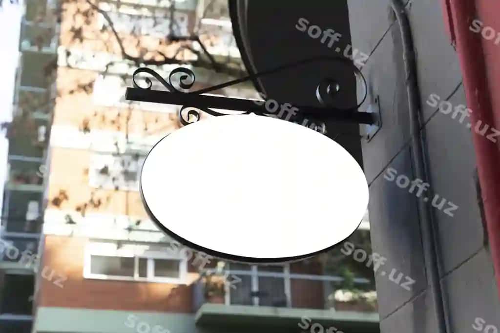 Mockup of design of a street business sign | Street business sign design mockup