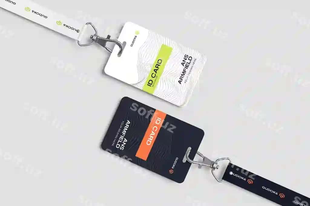 ID kartalari lanyardlar bilan xodim identifikatsiyasi | Id cards with lanyards employee identification