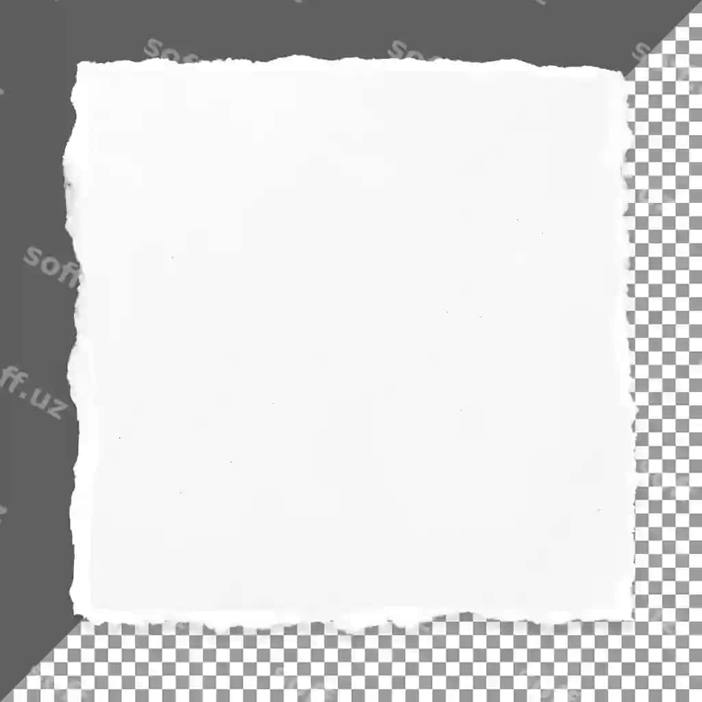 Gijin oq qog'oz qatqatli chetlar | Torn white paper with rough edges