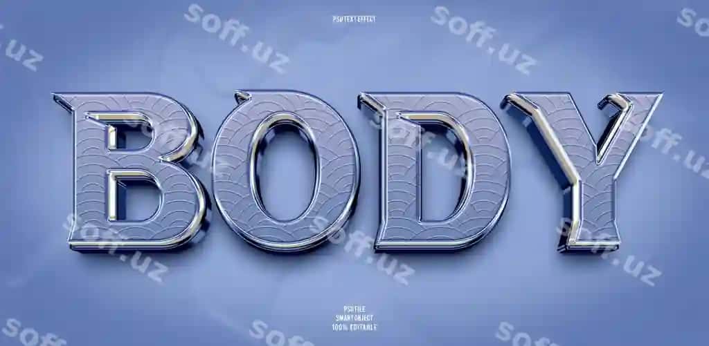 Asos 3D tahrirlanadigan matn effekti | Body 3d editable text effect