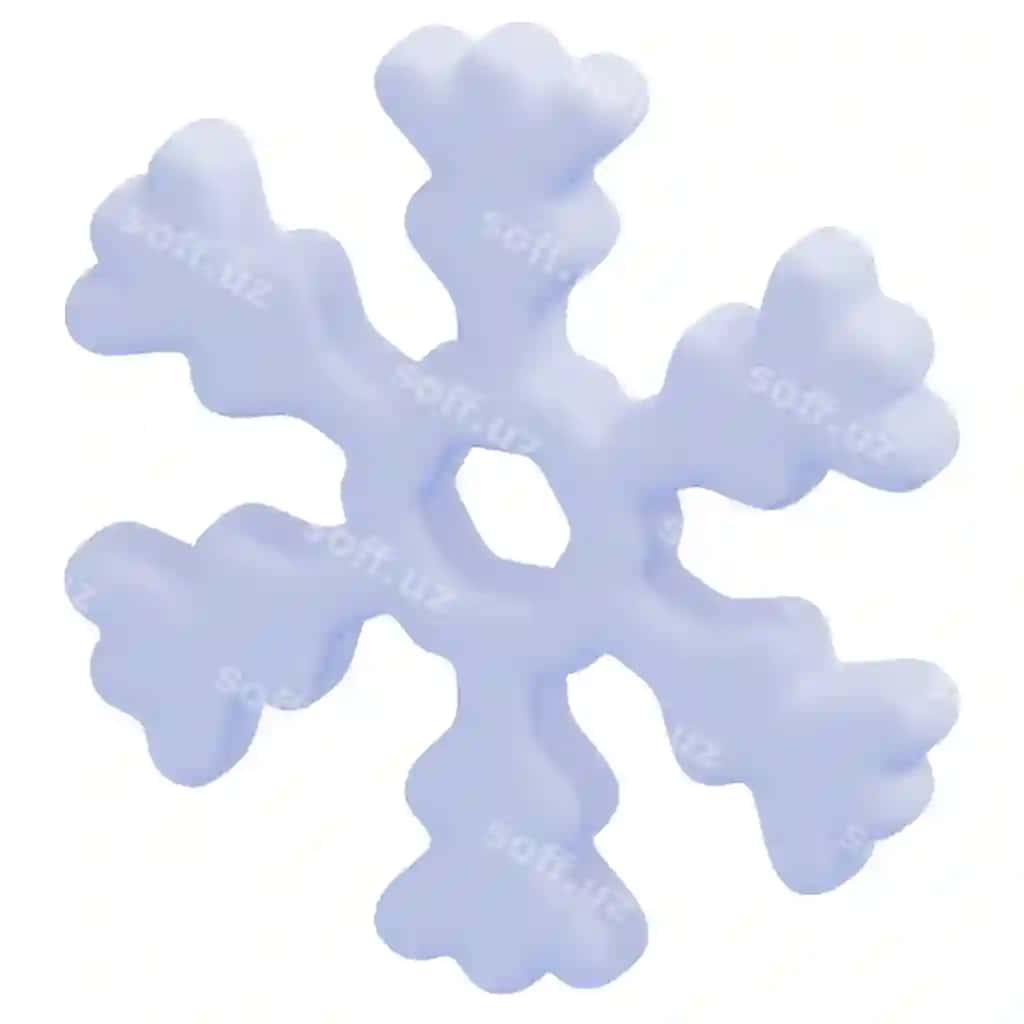 Qor bobosi 3D render ikonka illustratsiyasi | Snowflake 3d render icon illustration